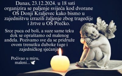 Paljenje svijeća kod dvorane, 23.12.2024. u 18 sati